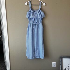 Light Blue Striped Jumpsuit